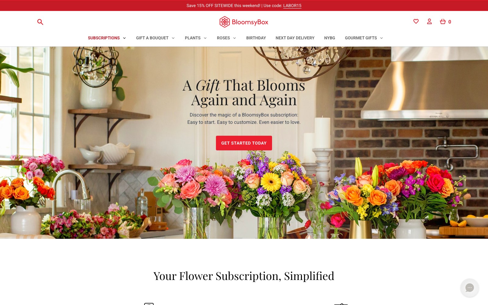 BloomsyBox A Gift That Keeps Blooming subscription section