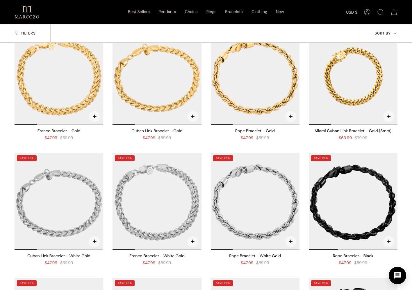 Bracelet collection grid