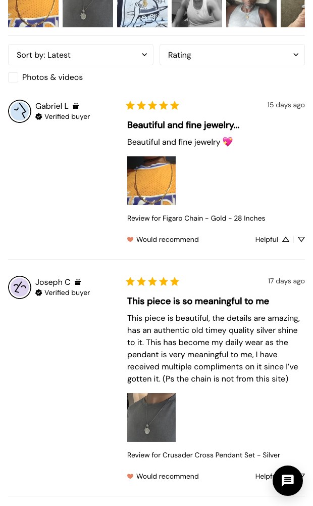 Mobile customer reviews with buyer photos