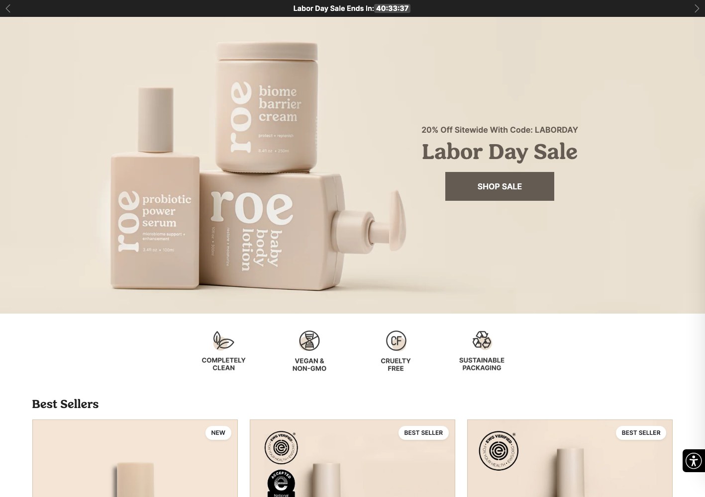 Seasonal sale banner over the product family shot