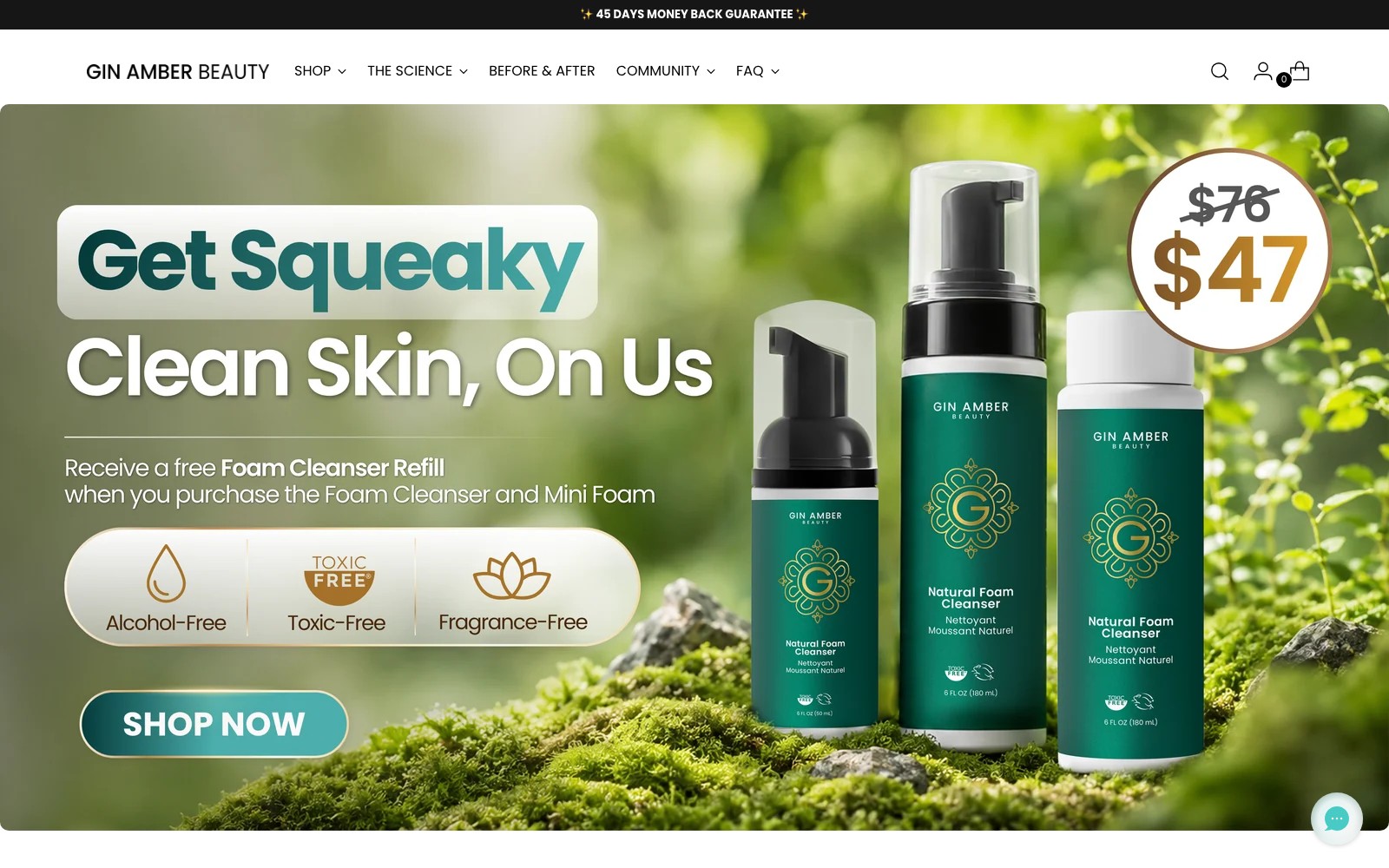 Gin Amber Beauty website homepage