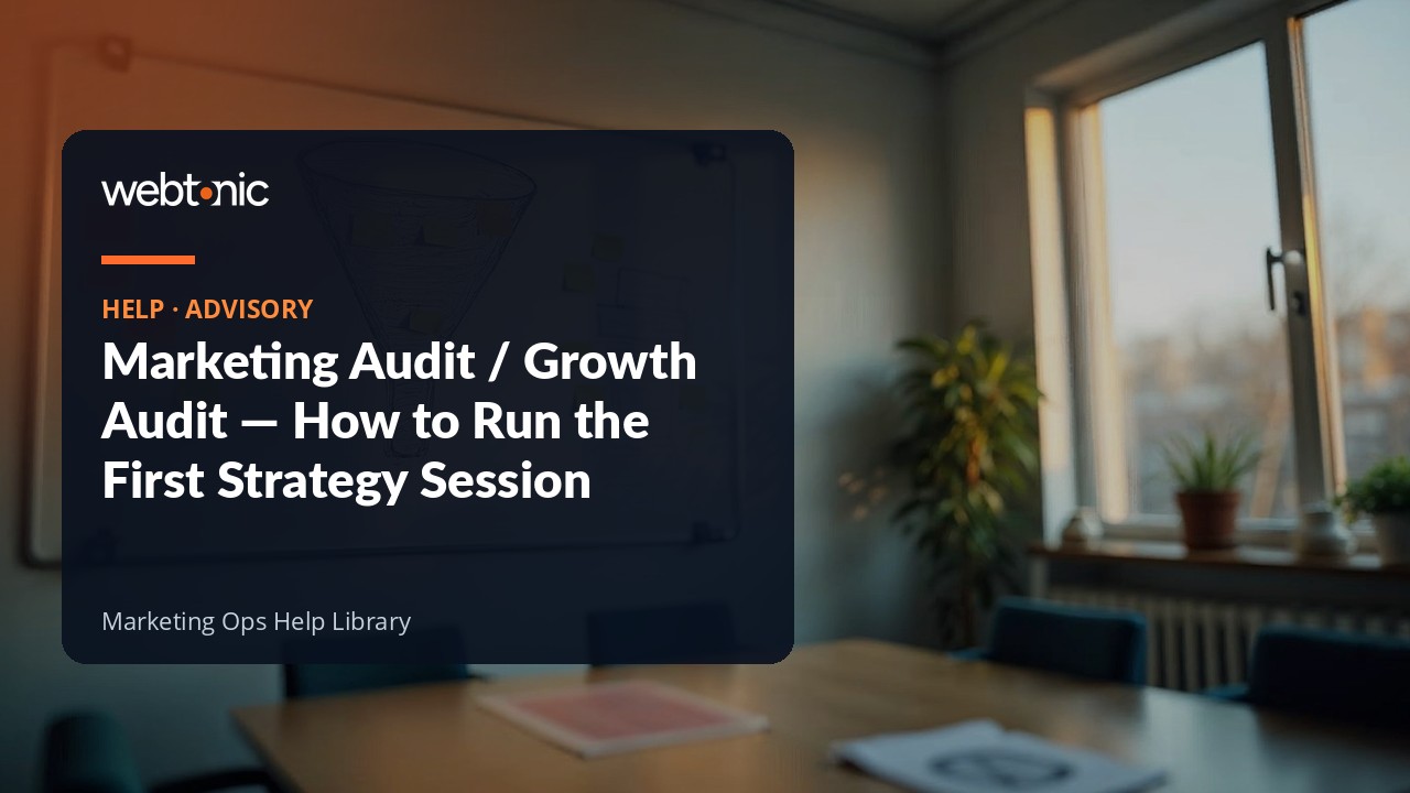The first strategy session of a marketing audit engagement