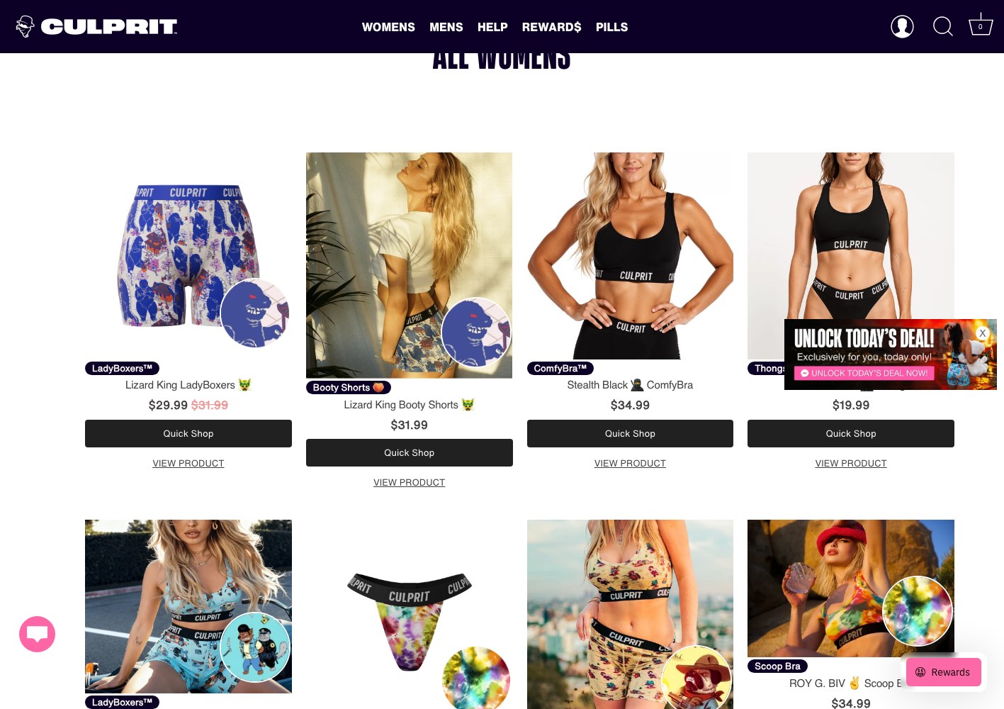 All Womens product grid mixing prints and fits