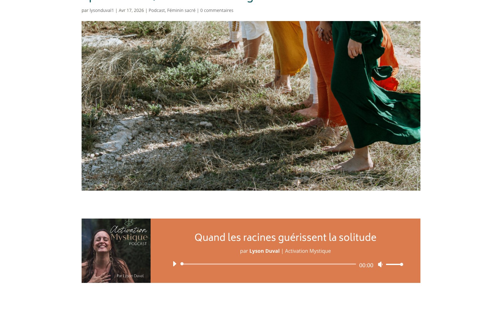Inline podcast episode player with photography
