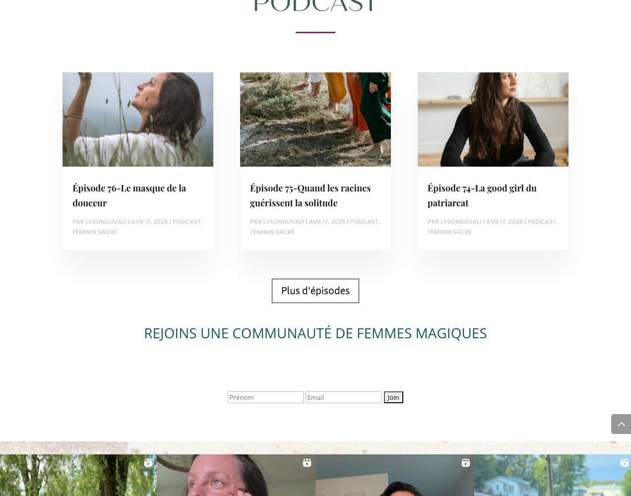 Podcast episodes above the community signup form