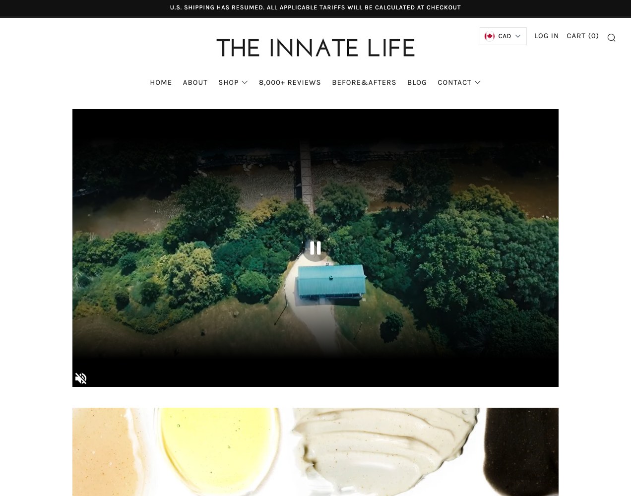 The Innate Life homepage brand film of the harvest landscape