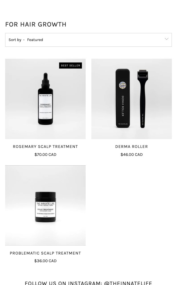 The Innate Life mobile For Hair Growth collection