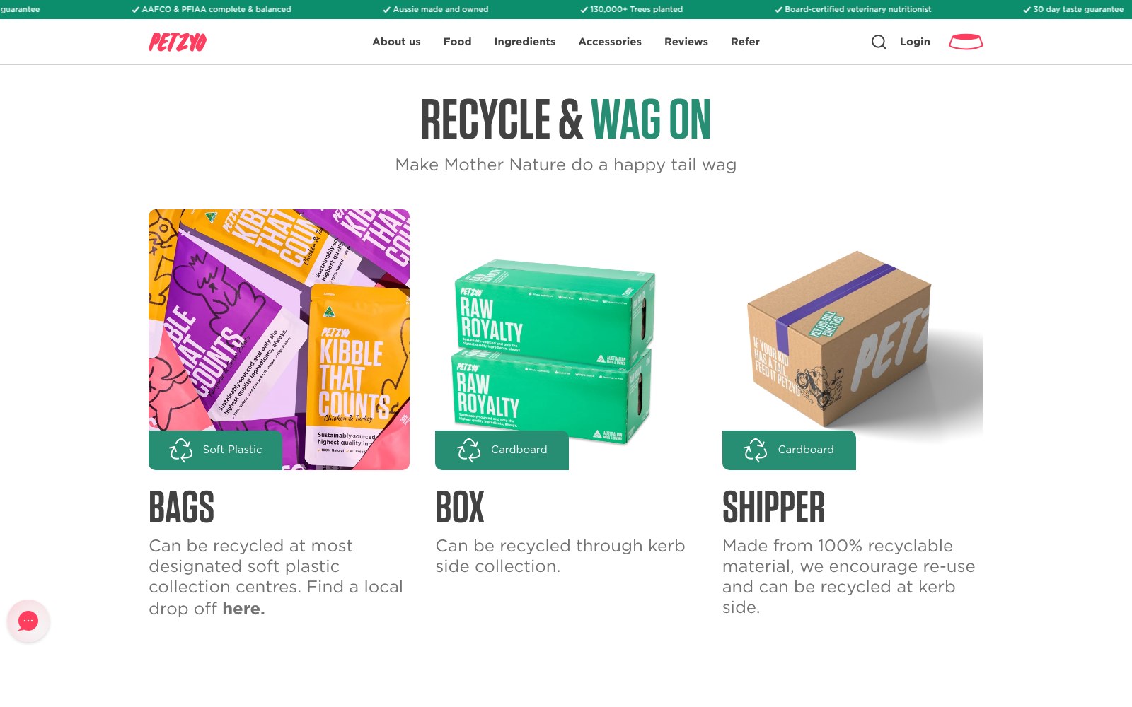 Recycling guidance for bags, boxes and shippers