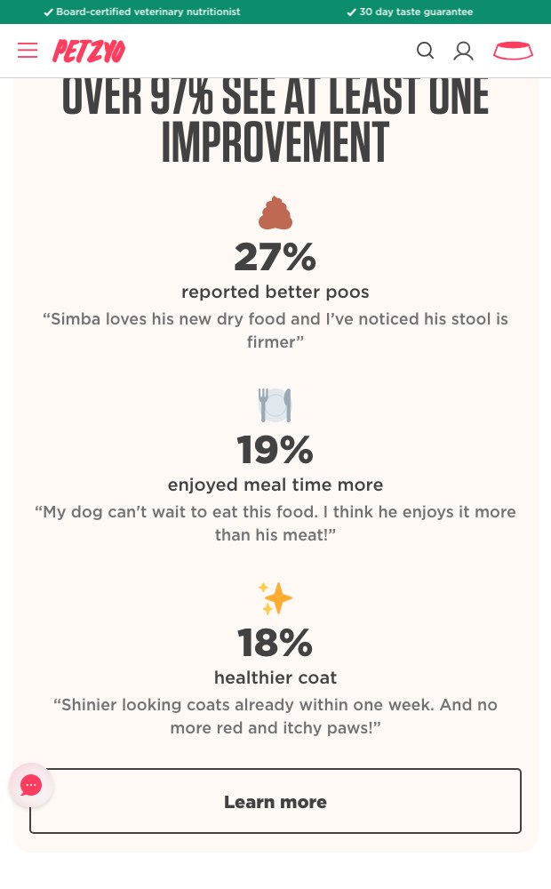 Mobile improvement statistics