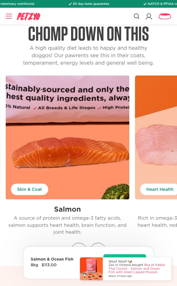 Mobile ingredient breakdown page