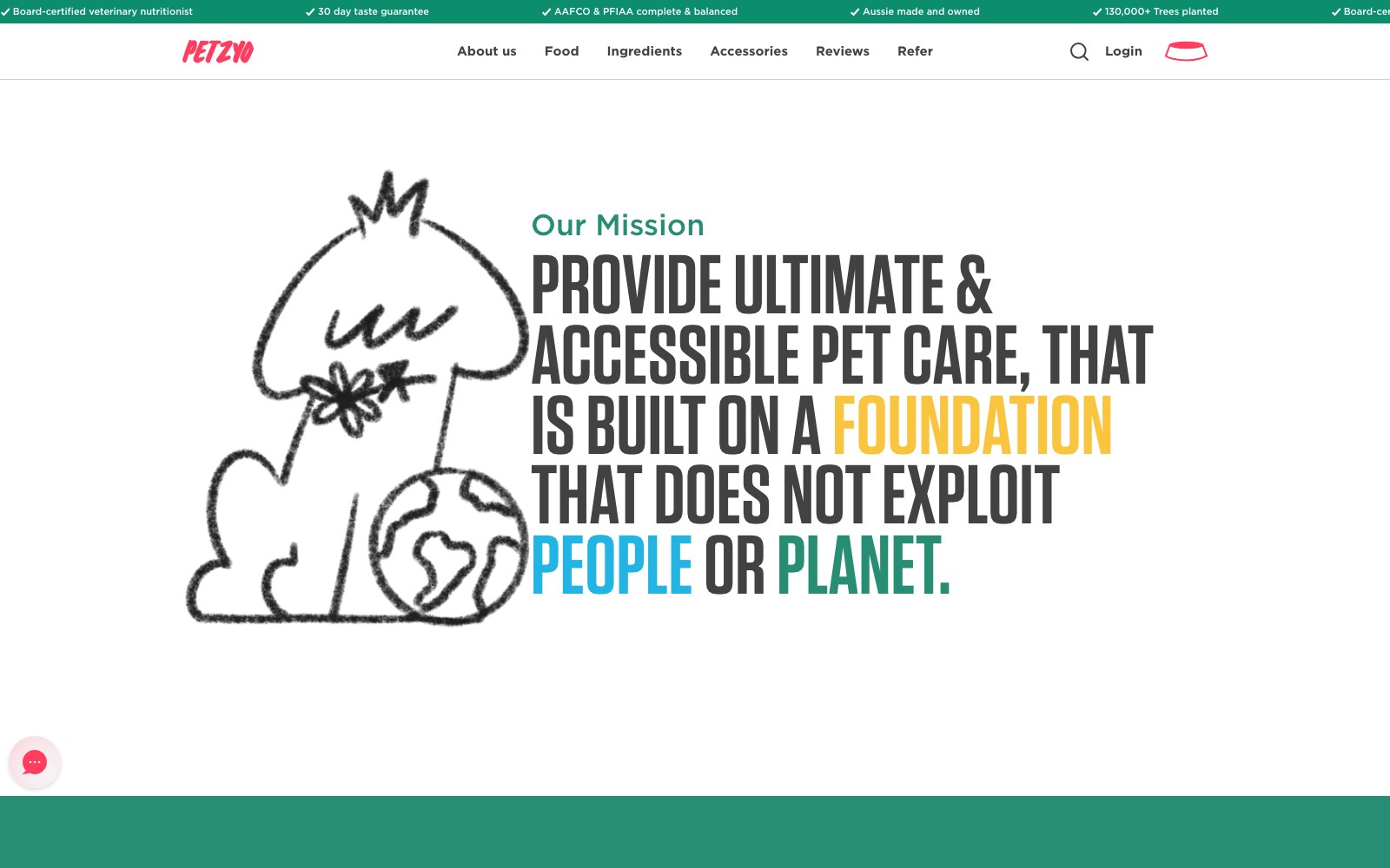 Our mission statement block