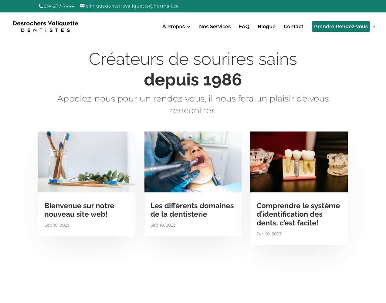 Createurs de sourires sains depuis 1986 band with article cards