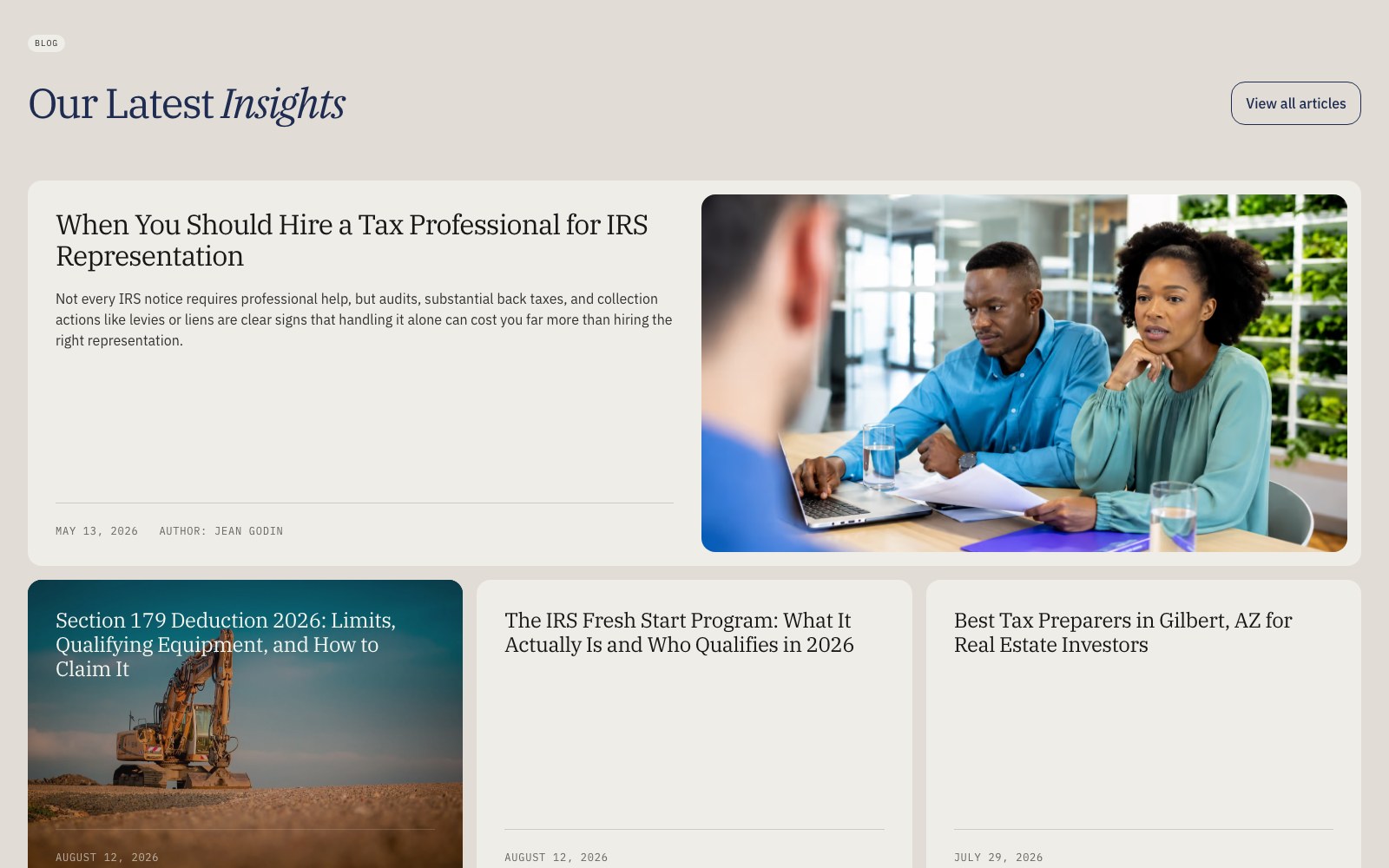 Latest insights article grid