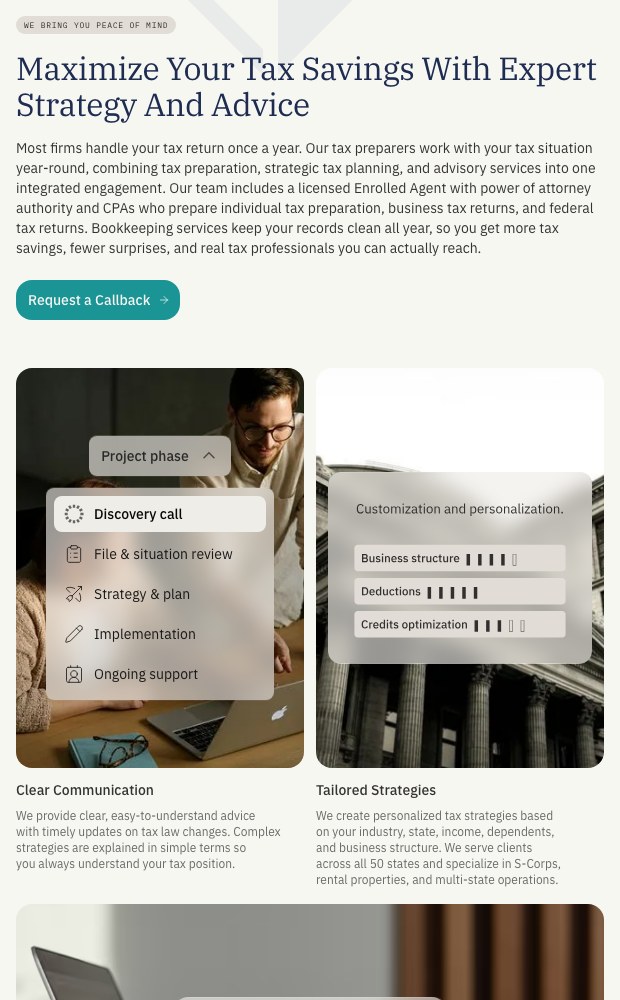 Mobile tax savings process steps
