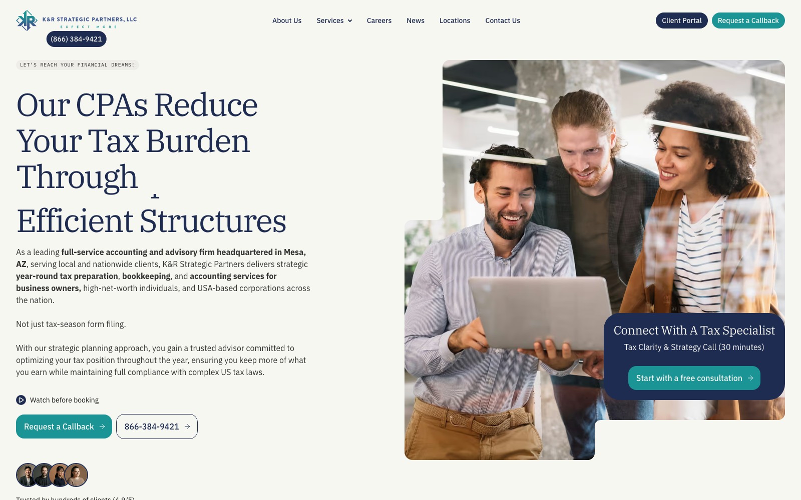 K&R Strategic Partners website homepage