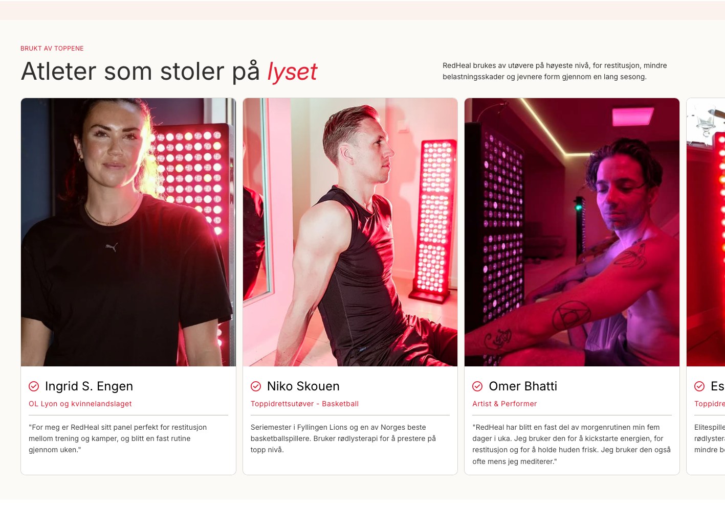 Redheal named Norwegian athletes endorsing the panels