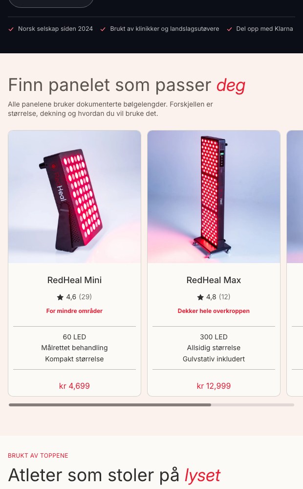 Redheal mobile panel chooser with Mini and Max compared