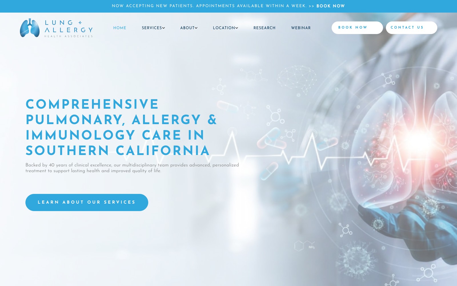 LAHA website homepage
