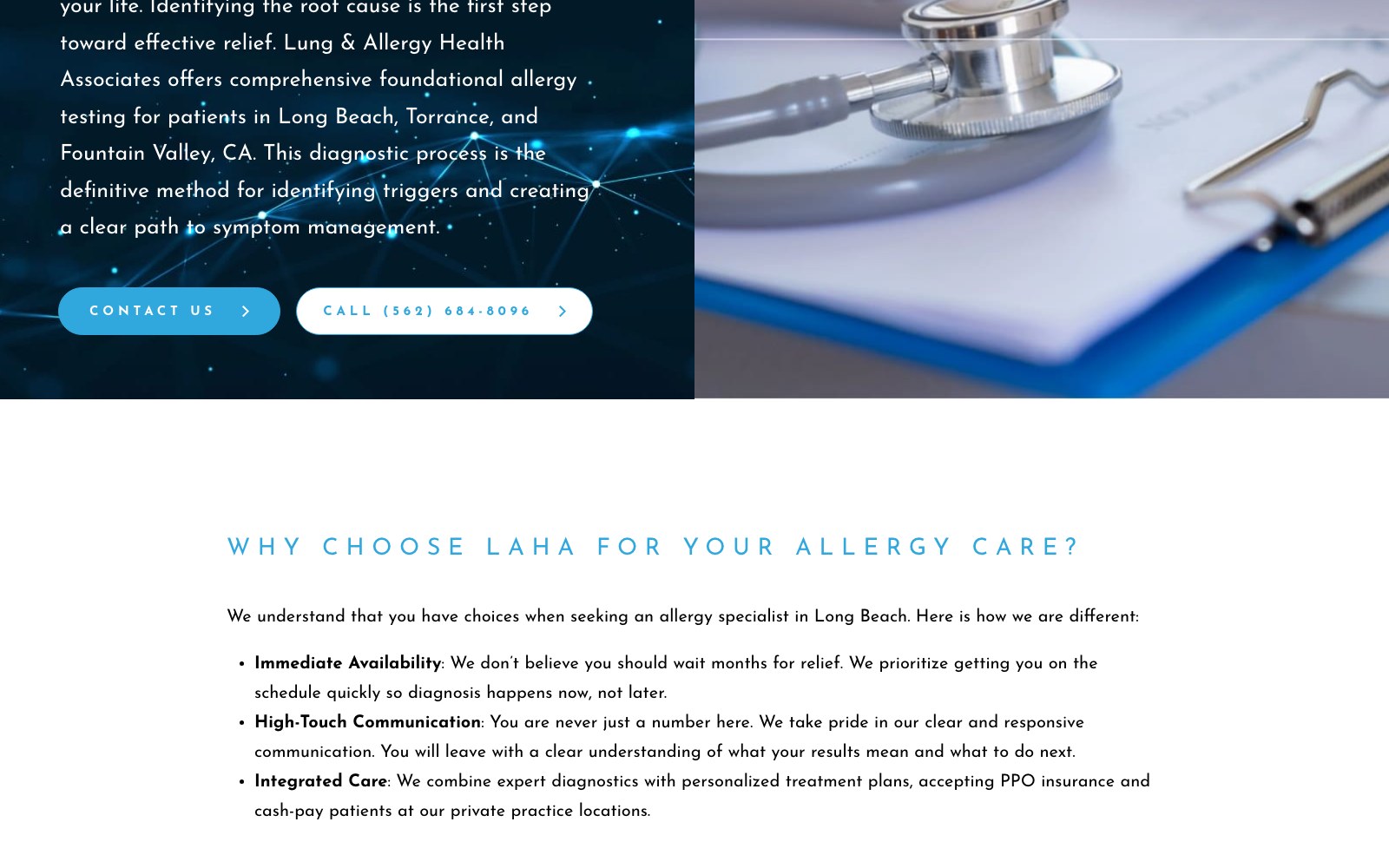 Why choose LAHA for your allergy care section