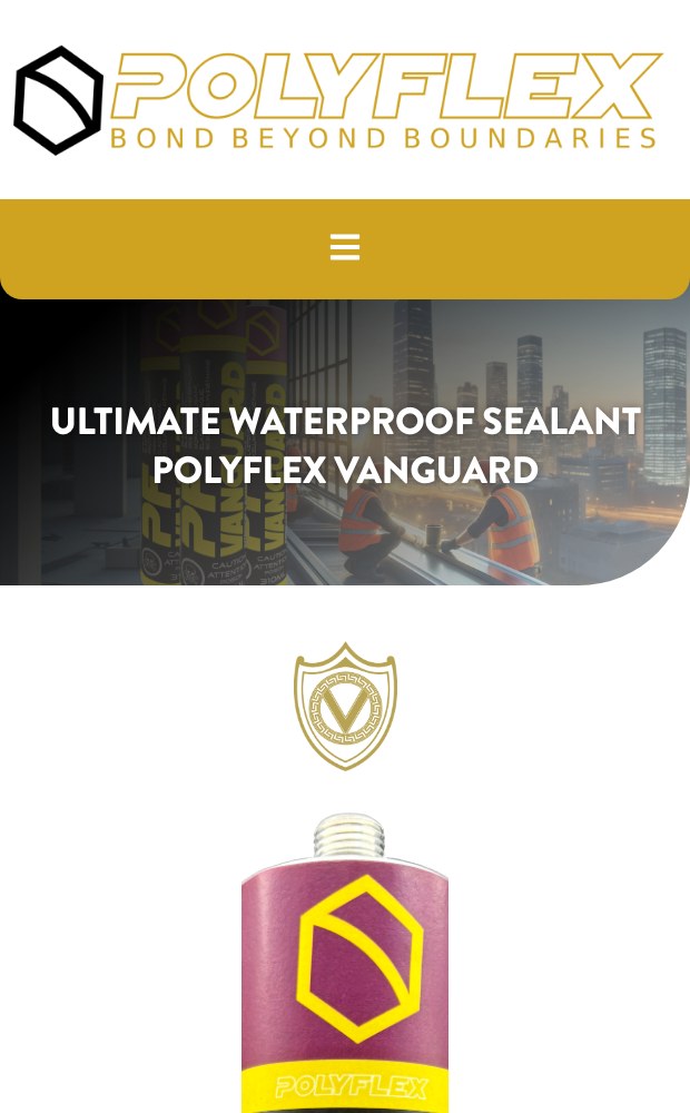 Polyflex mobile Vanguard waterproof sealant page