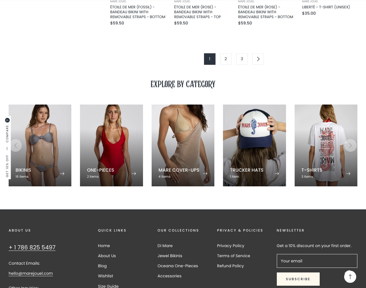 Product grid above the explore by category rail