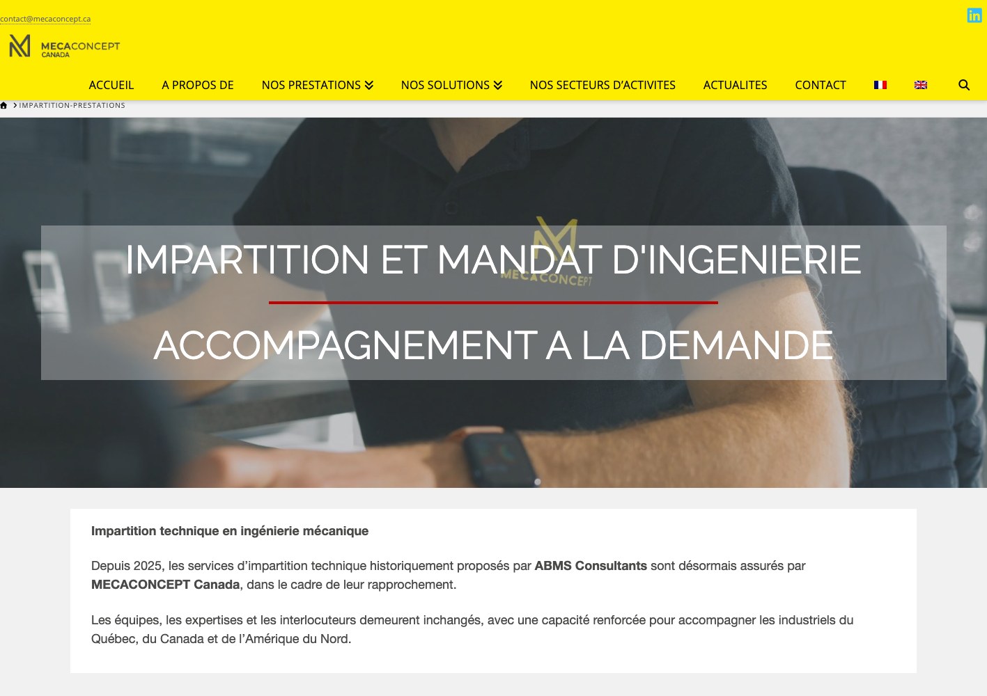 Mecaconcept engineering outsourcing page header
