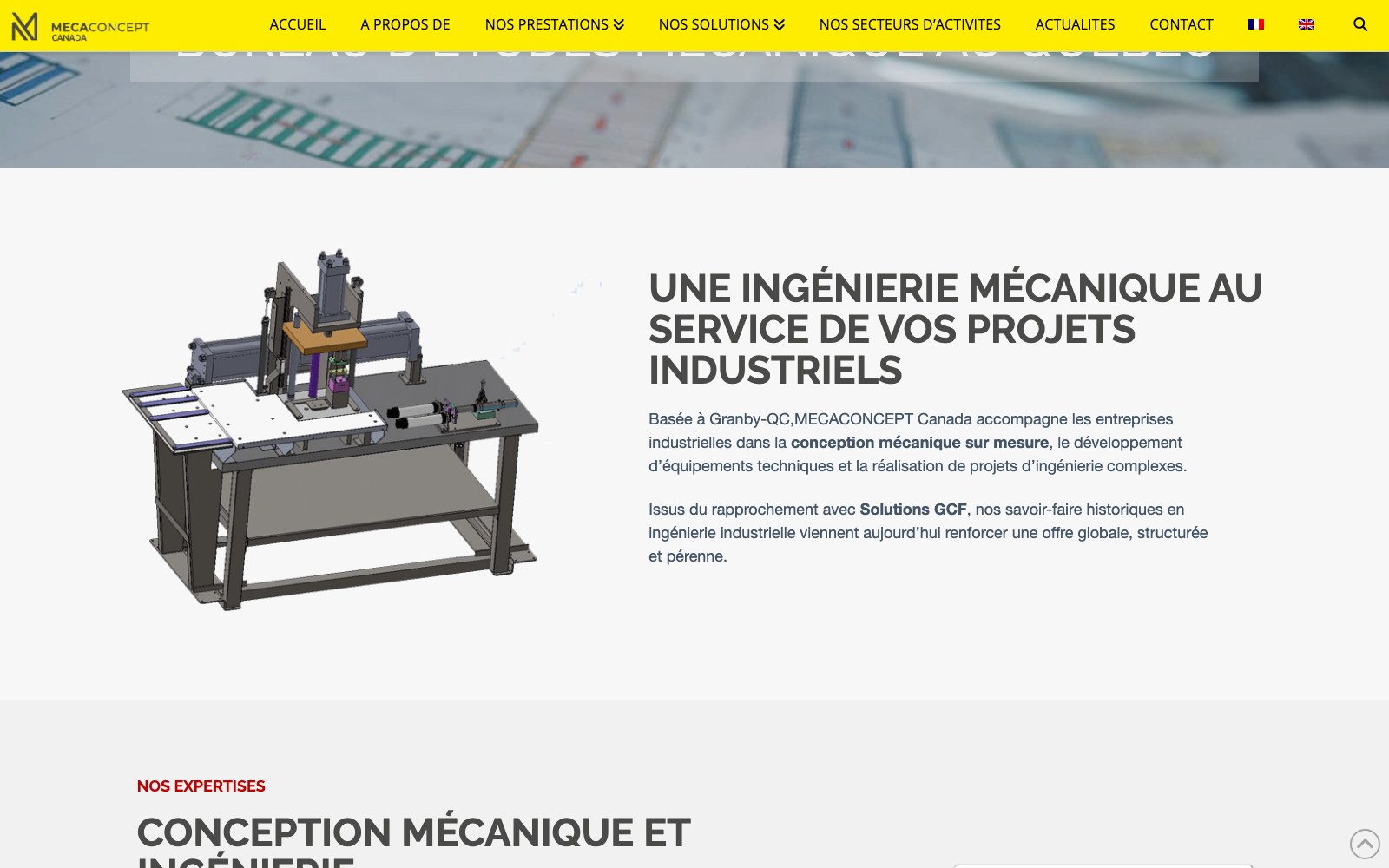 Mecaconcept custom machine CAD render with the engineering pitch
