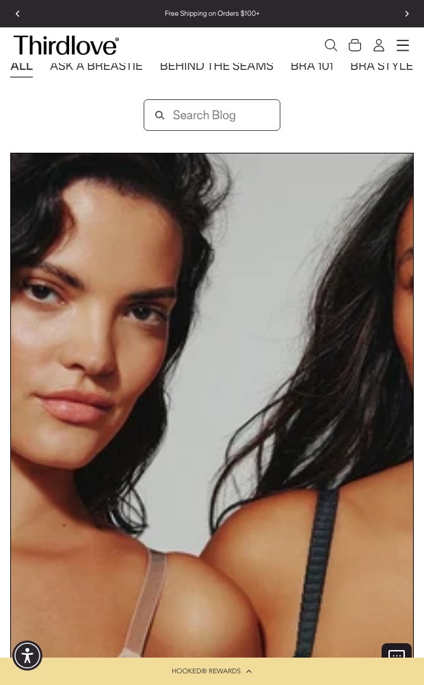 Mobile Bra 101 editorial index with filter tabs