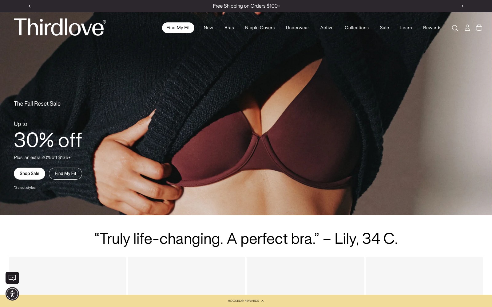 ThirdLove website homepage