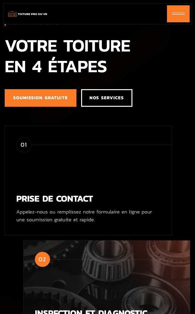 Toiture VR mobile four-step process from call to guarantee