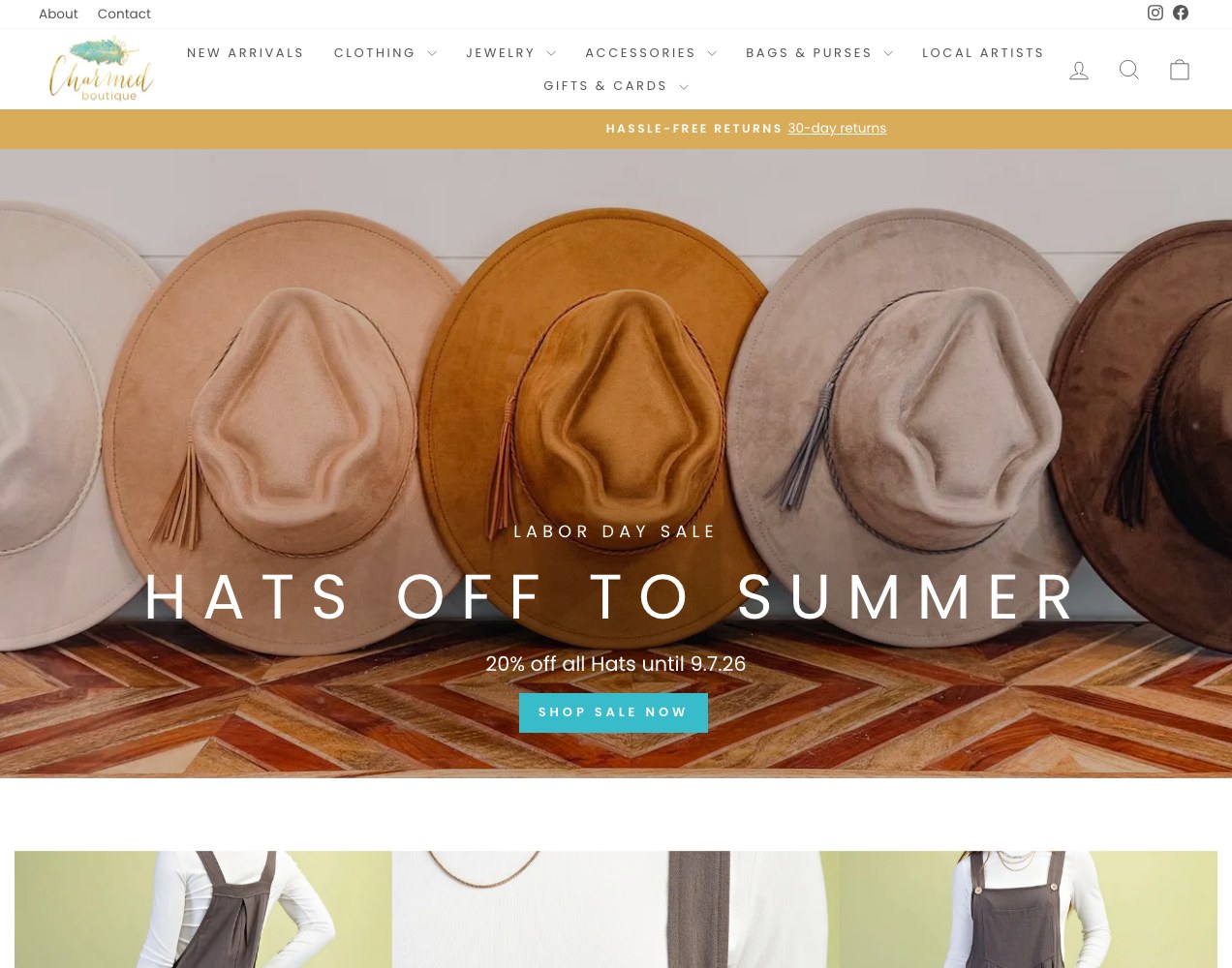 Seasonal sale hero with the free shipping announcement bar