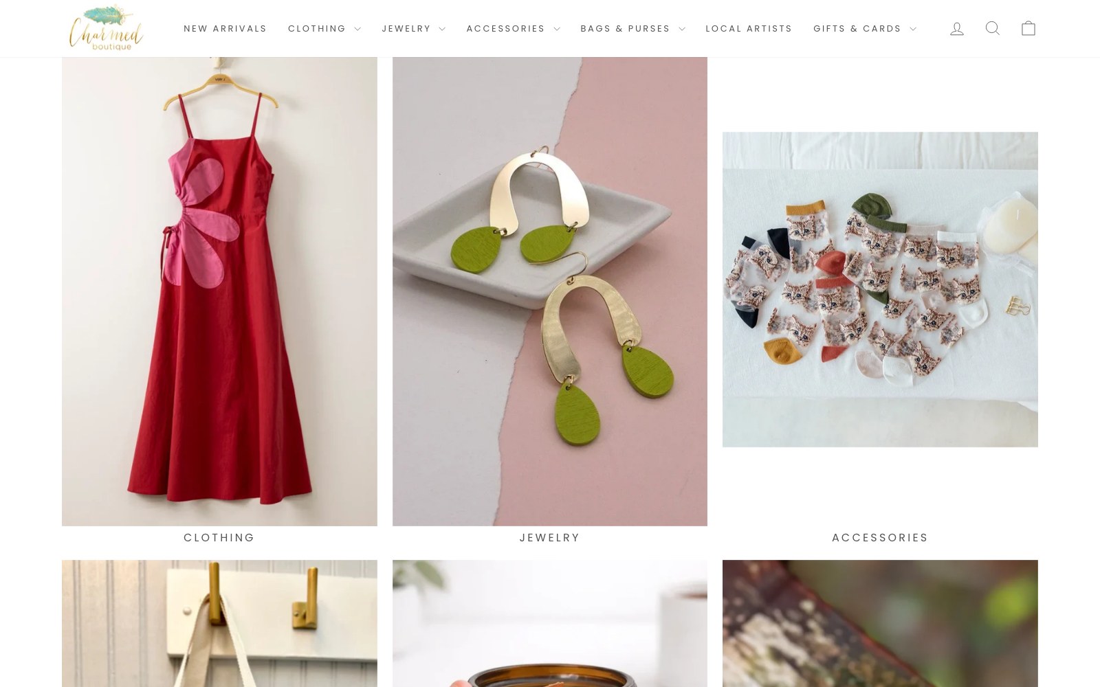 Shop by category tiles for clothing, jewelry and accessories