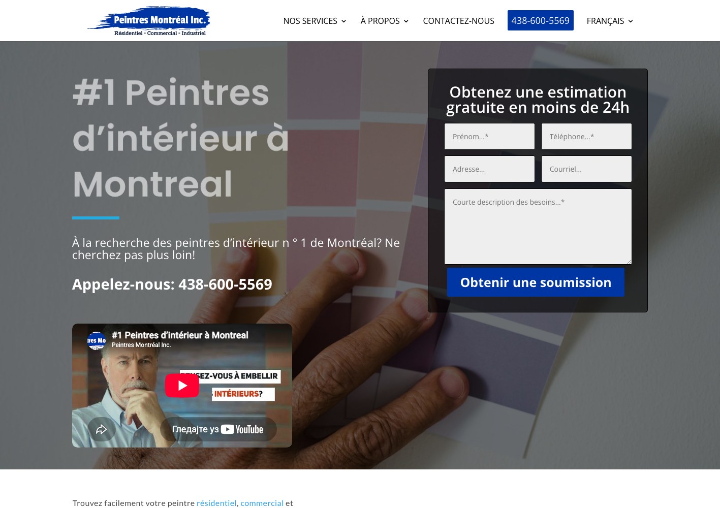 Interior painters service page hero