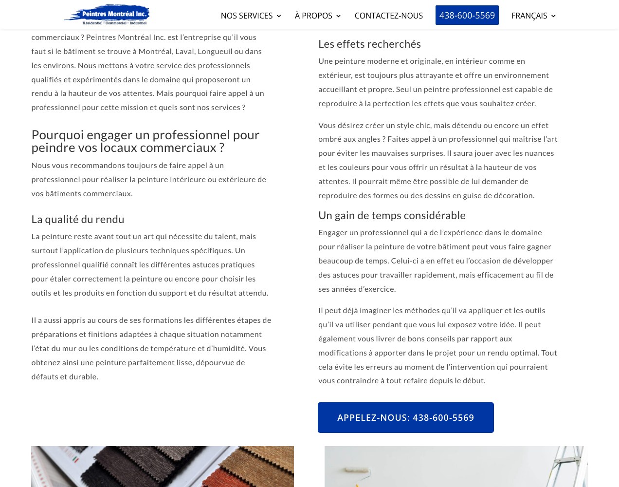 Finish options and surface materials section