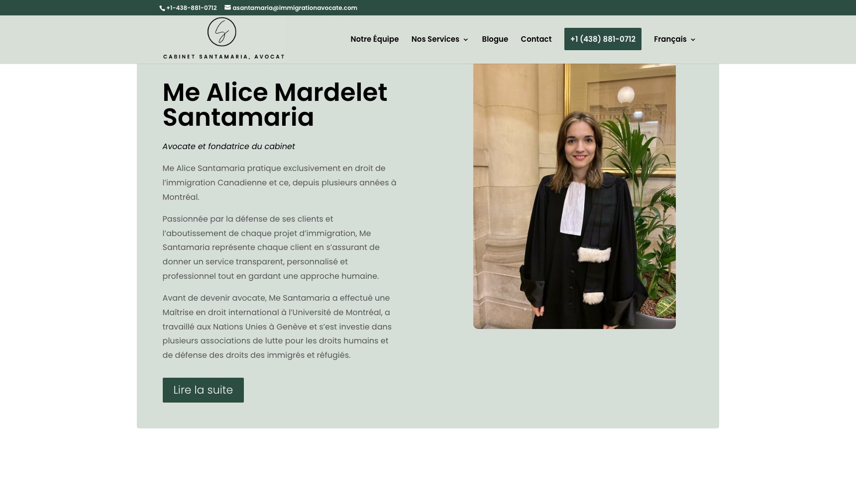 Me Alice Mardelet Santamaria introduction beside her portrait