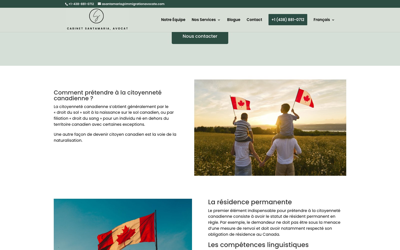 Canadian citizenship page explaining eligibility and language requirements