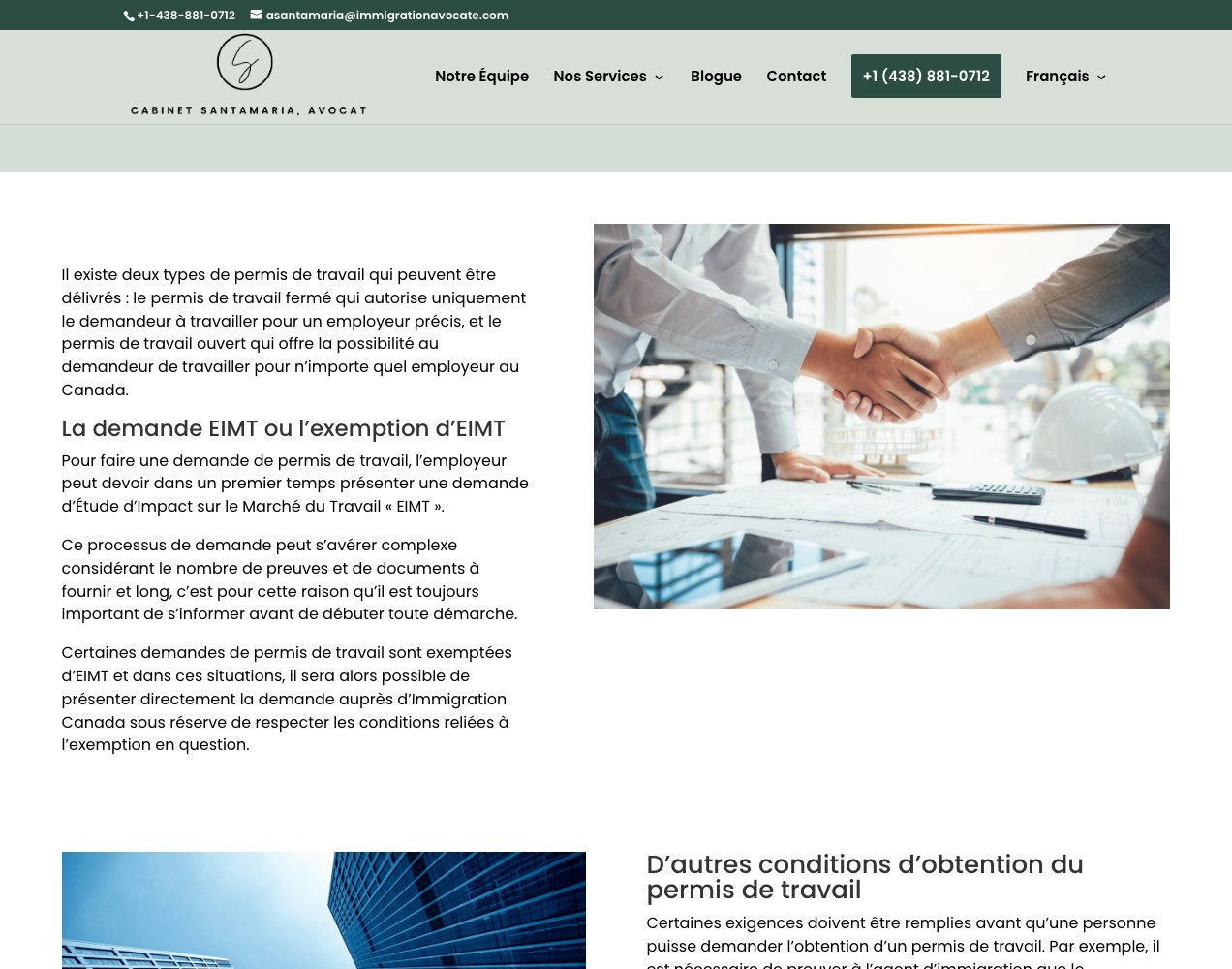 Work permit page explaining the LMIA requirement and its exemptions