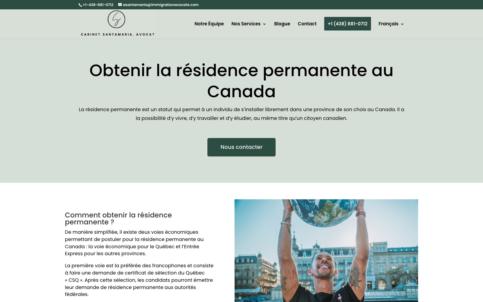 Permanent residence landing page