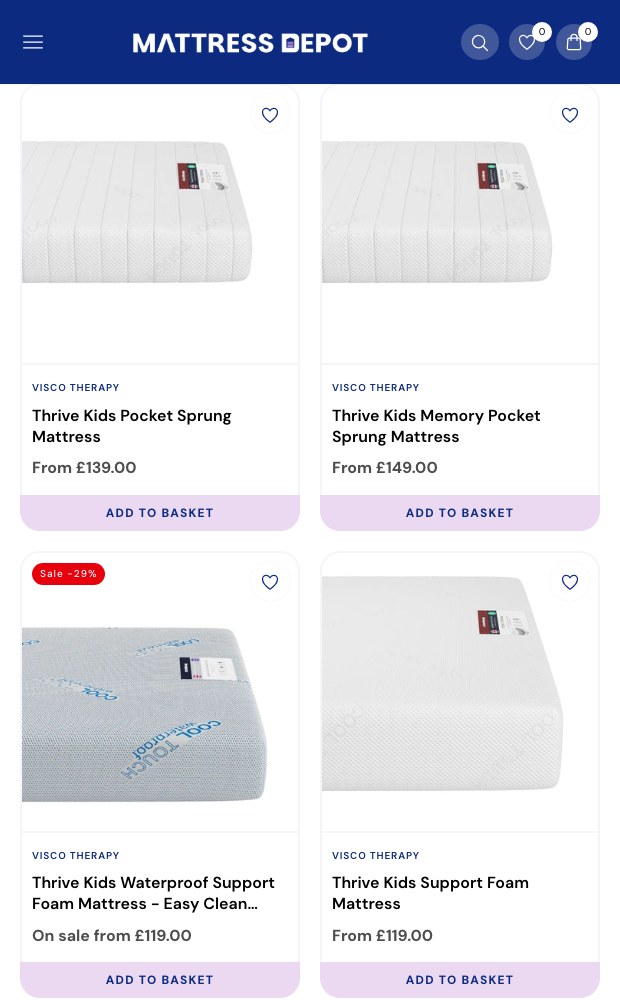 Mobile kids mattress collection with sale pricing