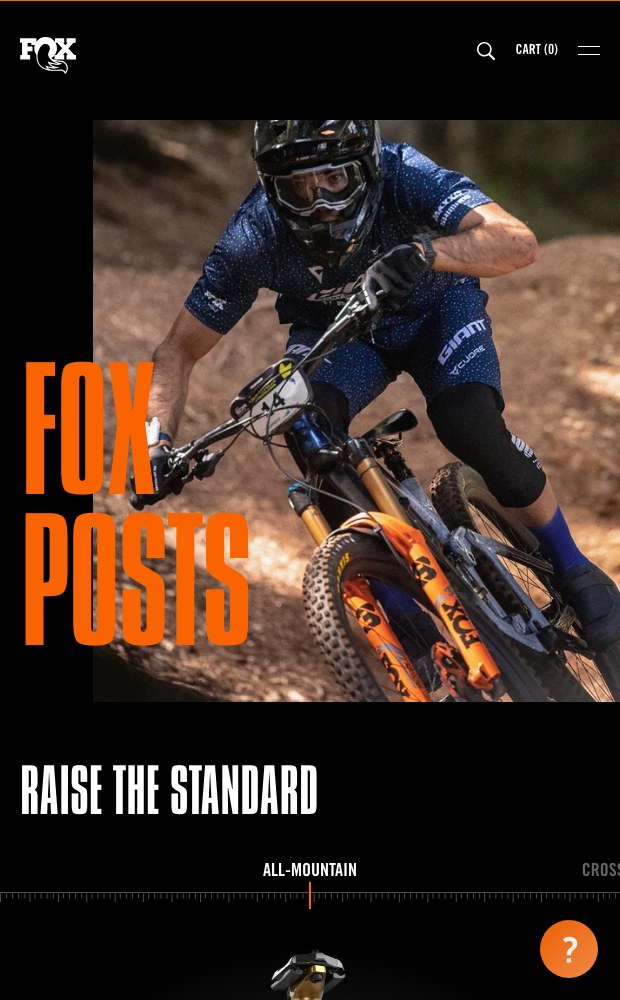 Mobile FOX seatposts category page
