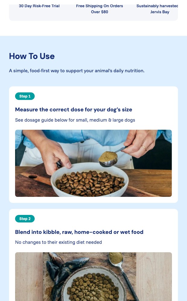 Mobile how to use guide with the three-step feeding routine