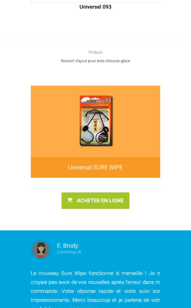 Mobile product page with buy button