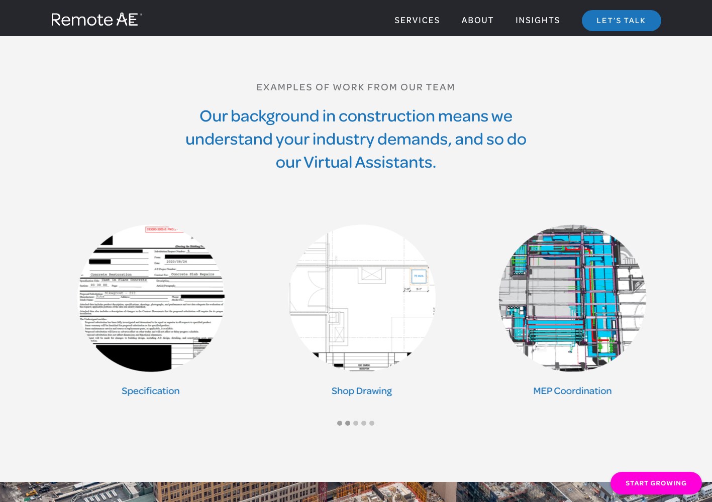 Construction work samples: specifications, shop drawings and MEP coordination