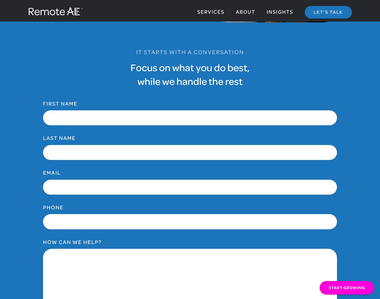 Contact form: focus on what you do best while we handle the rest