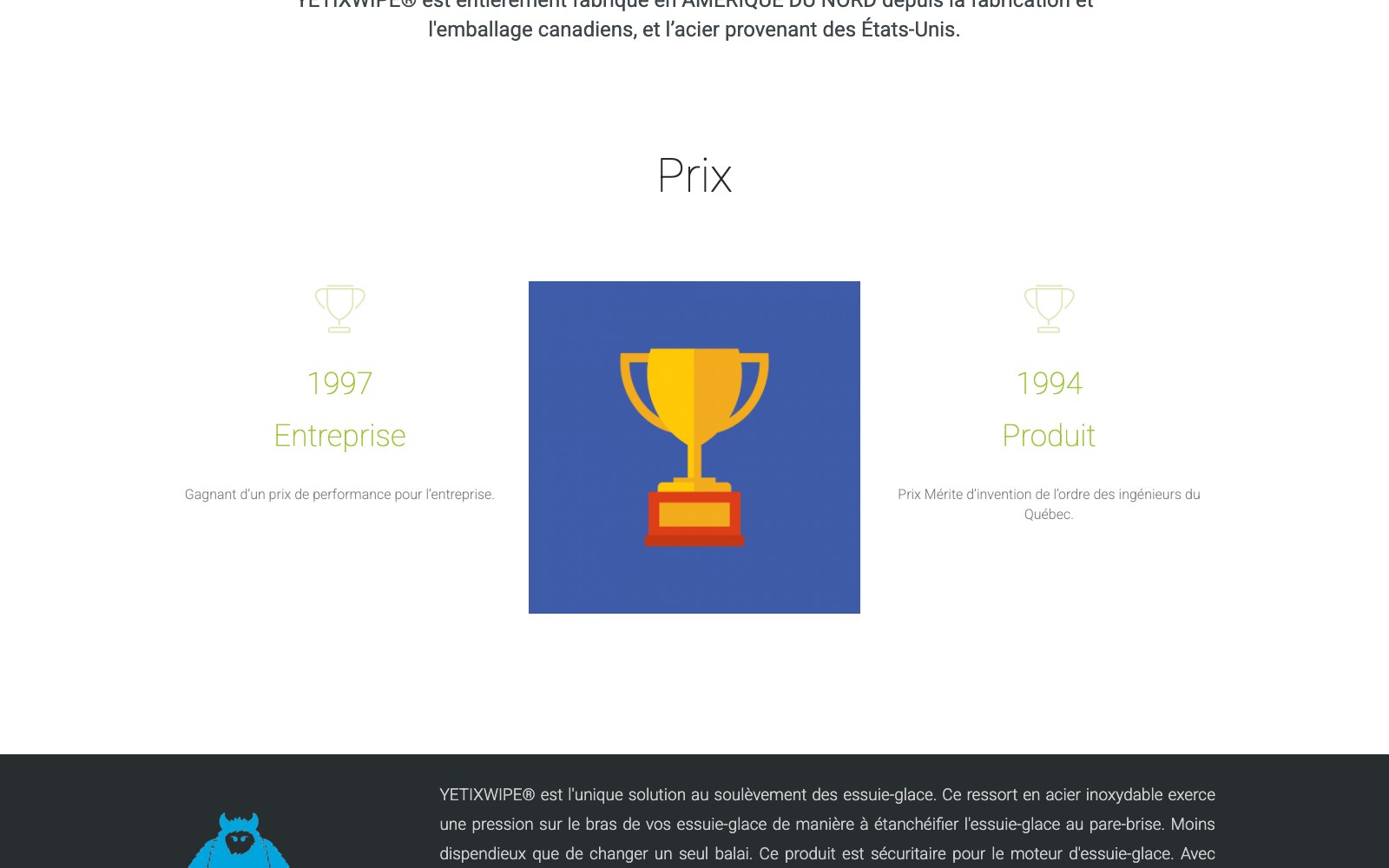 Innovation awards and pricing section
