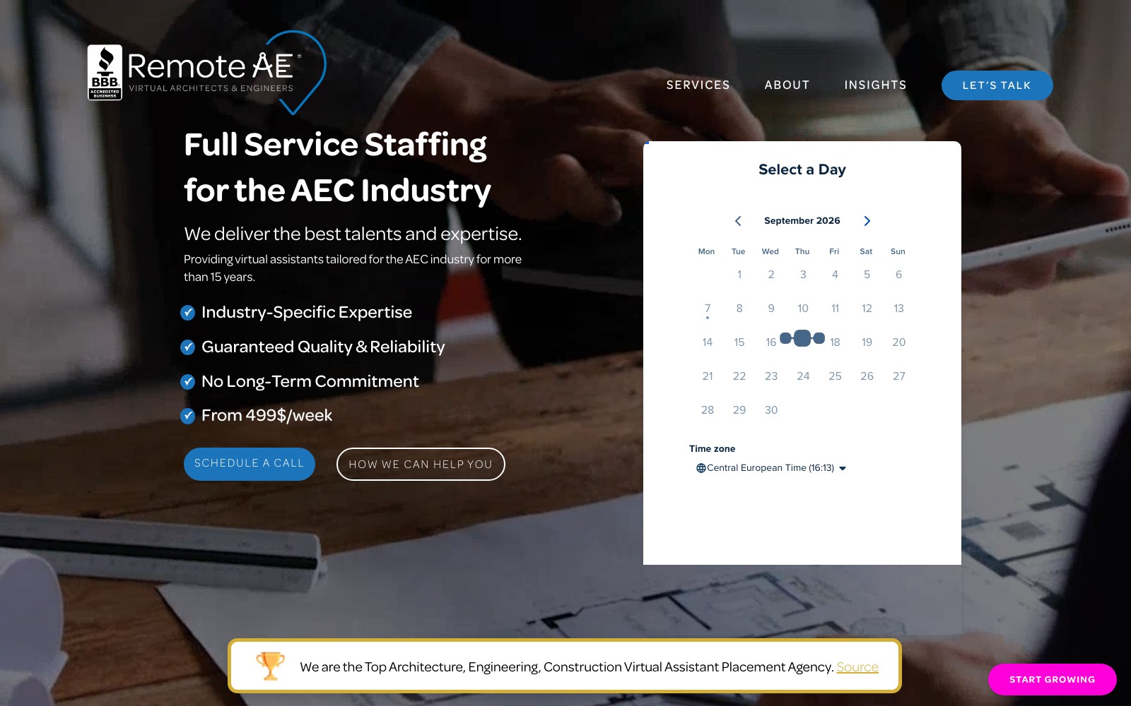 Remote AE website homepage