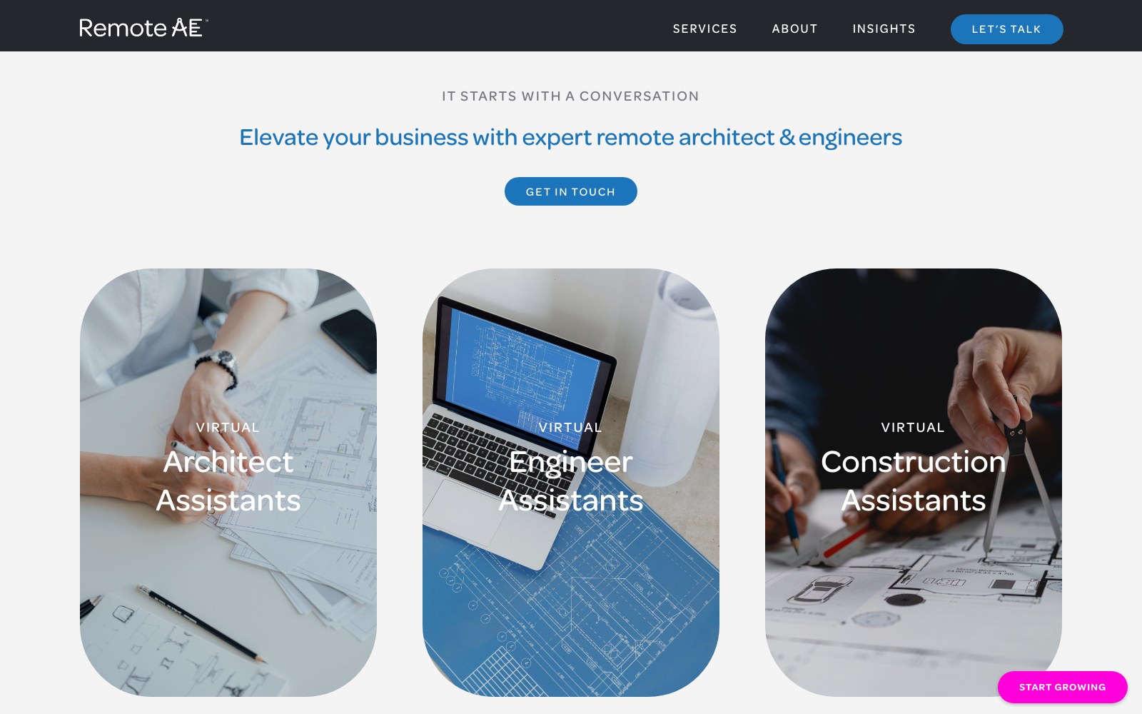 The three assistant tracks: architect, engineer and virtual construction