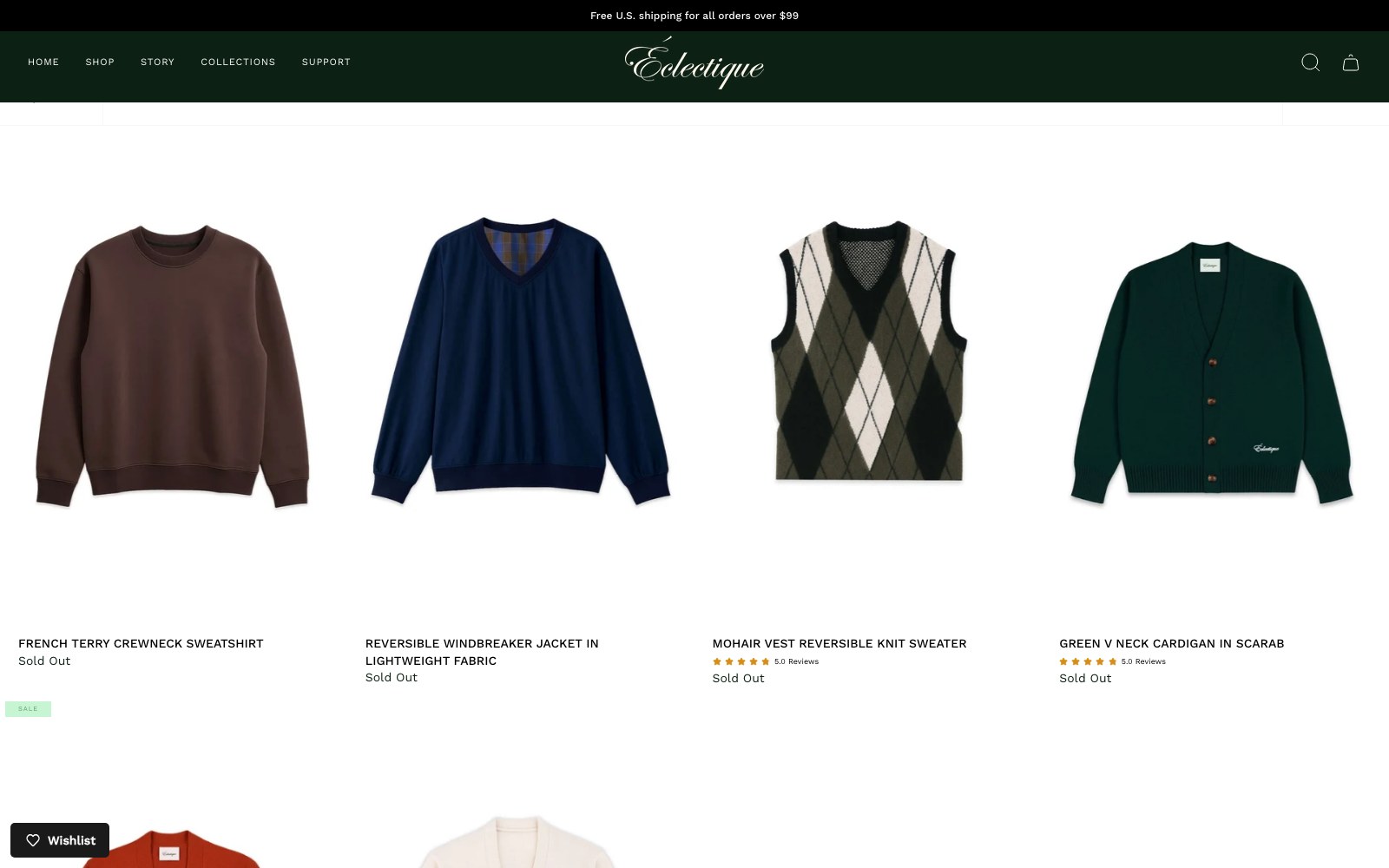 Knitwear grid with cardigans and argyle vests