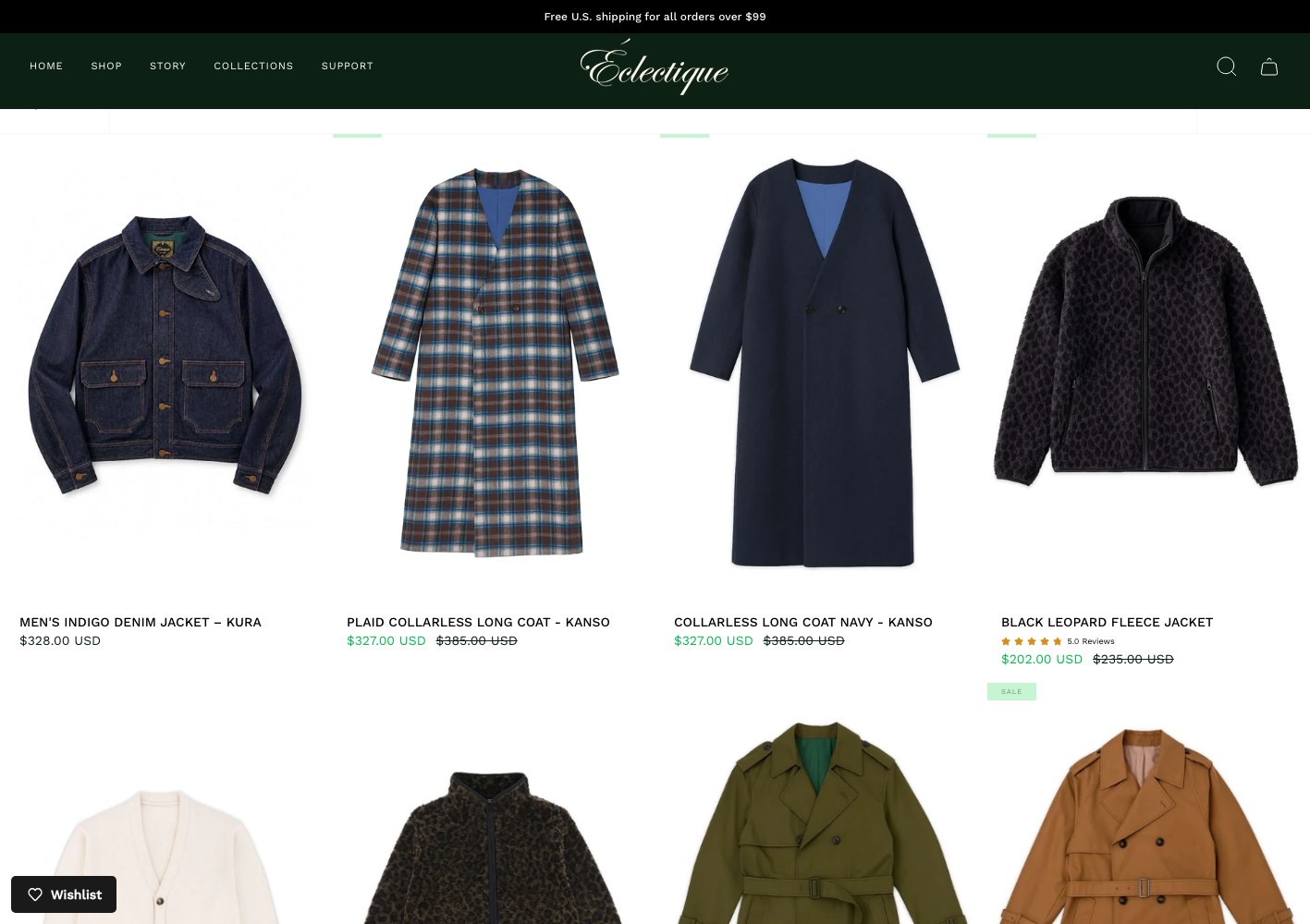 Coats and long jackets with sale pricing