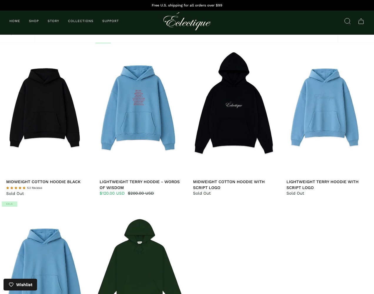 Hoodies and sweatshirt range with review ratings